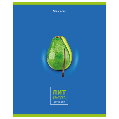 

Тетрадь предметная AVOCADO 48 л., ЛИТЕРАТУРА, линия, подсказ, Brauberg, 404281, 10 шт