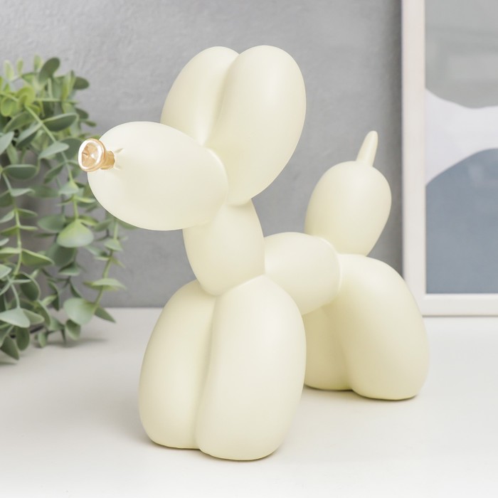 

Сувенир полистоун "Воздушный шарик - собачка с золотым носиком" сливочный 7,5х20,5х17,5 см, Бежевый