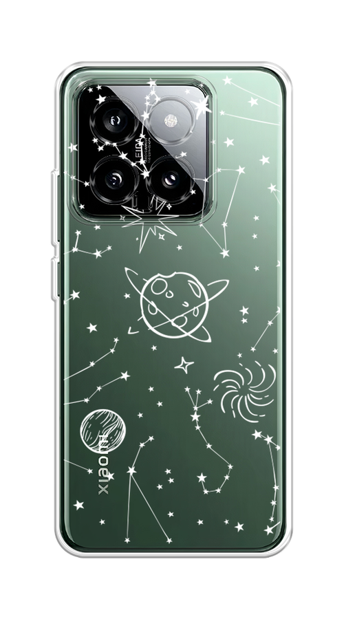 

Чехол на Xiaomi 14 "Планеты в космосе", Белый, 320350-1