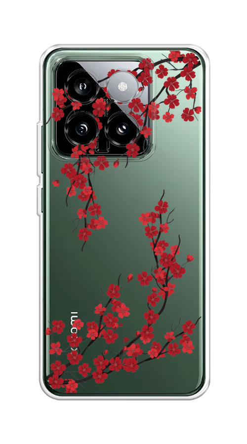 

Чехол на Xiaomi 14 "Красная сакура", Красный;черный, 320350-1