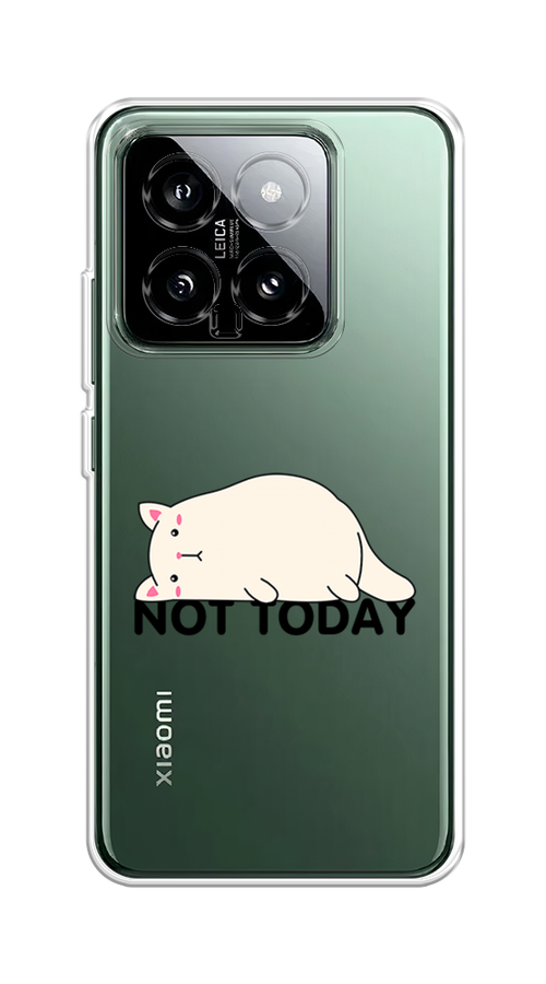 

Чехол на Xiaomi 14 "Cat not today", Белый;розовый;черный, 320350-1