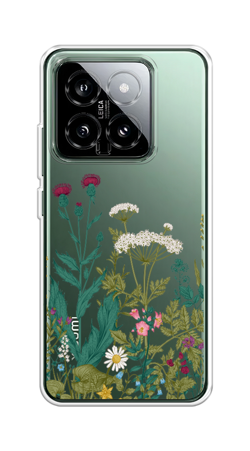 

Чехол на Xiaomi 14 "Дикие полевые цветы", Зеленый;розовый;белый, 320350-1