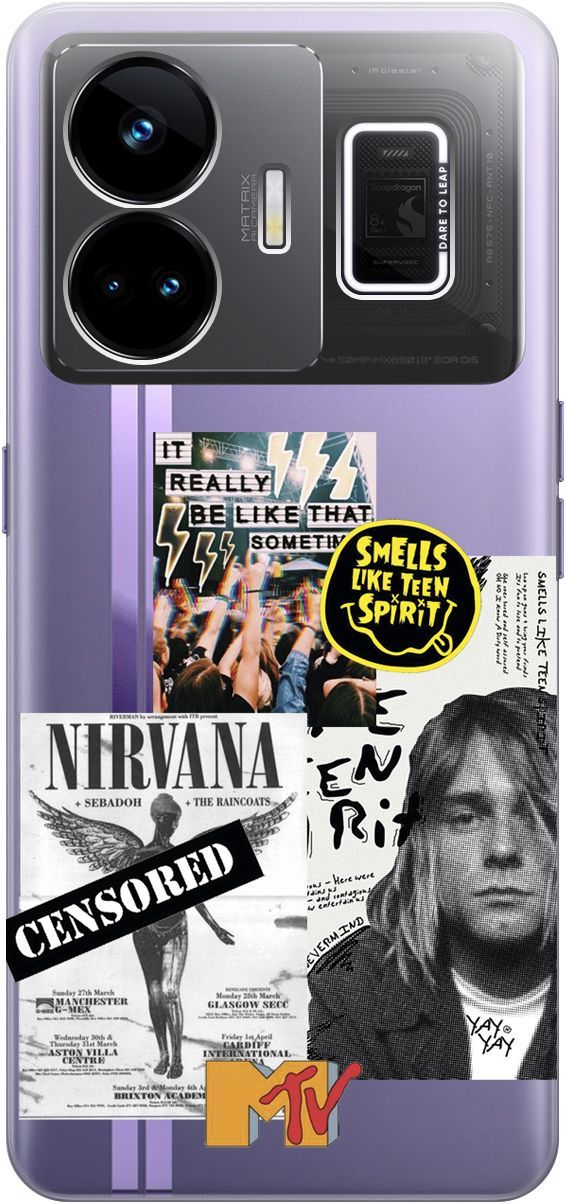 

Чехол на Realme GT Neo 5 "Nirvana" прозрачный, Прозрачный;белый, 158682