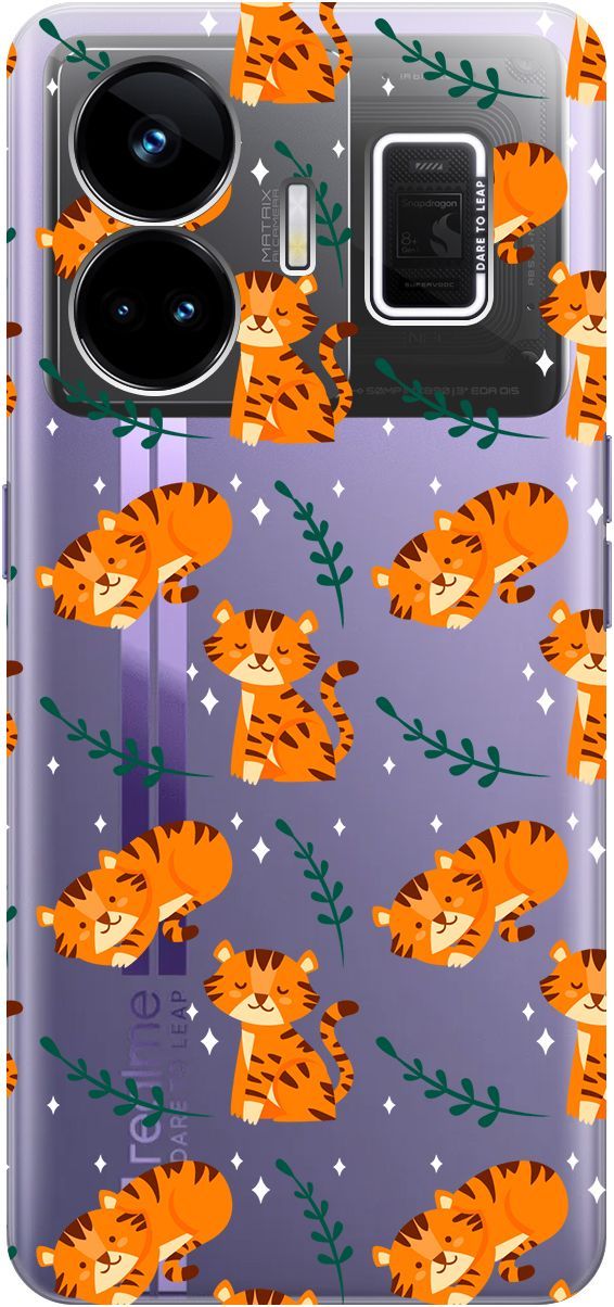 

Чехол на Realme GT Neo 5 "Tigers" прозрачный, Прозрачный;бежевый, 158682