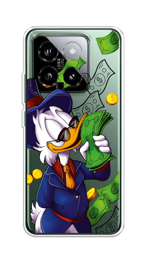 

Чехол на Xiaomi 14 "Scrooge McDuck with Money", Синий;зеленый;белый, 320350-1