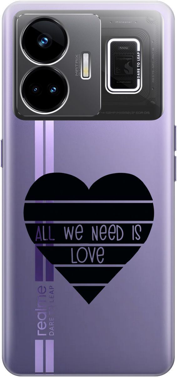 

Чехол на Realme GT Neo 5 "All We Need is Love" прозрачный, Прозрачный;черный, 158682