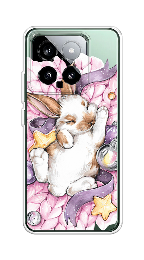 

Чехол на Xiaomi 14 "Кролик спит", Розовый;белый, 320350-1