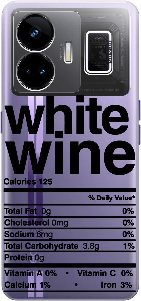 

Чехол на Realme GT Neo 5 "Wine" прозрачный, Прозрачный;черный, 158683