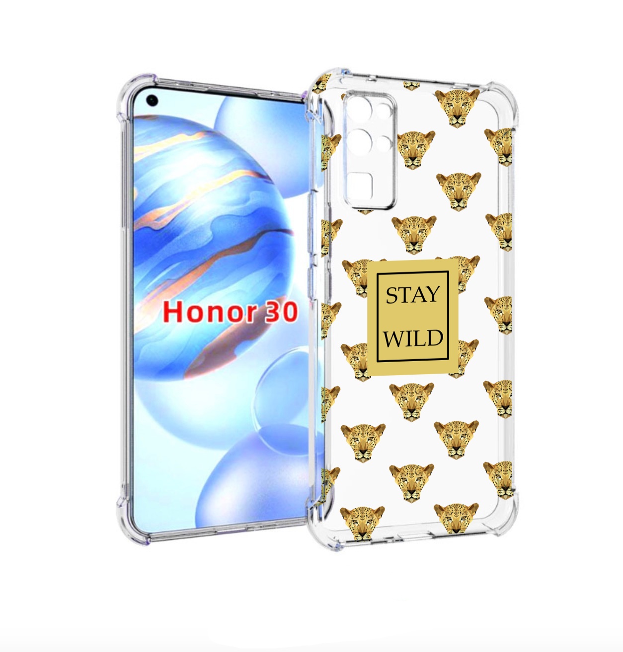 

Чехол бампер MyPads леопард-вайлд для Honor 30 (BMH-AN10) против, Прозрачный, Tocco