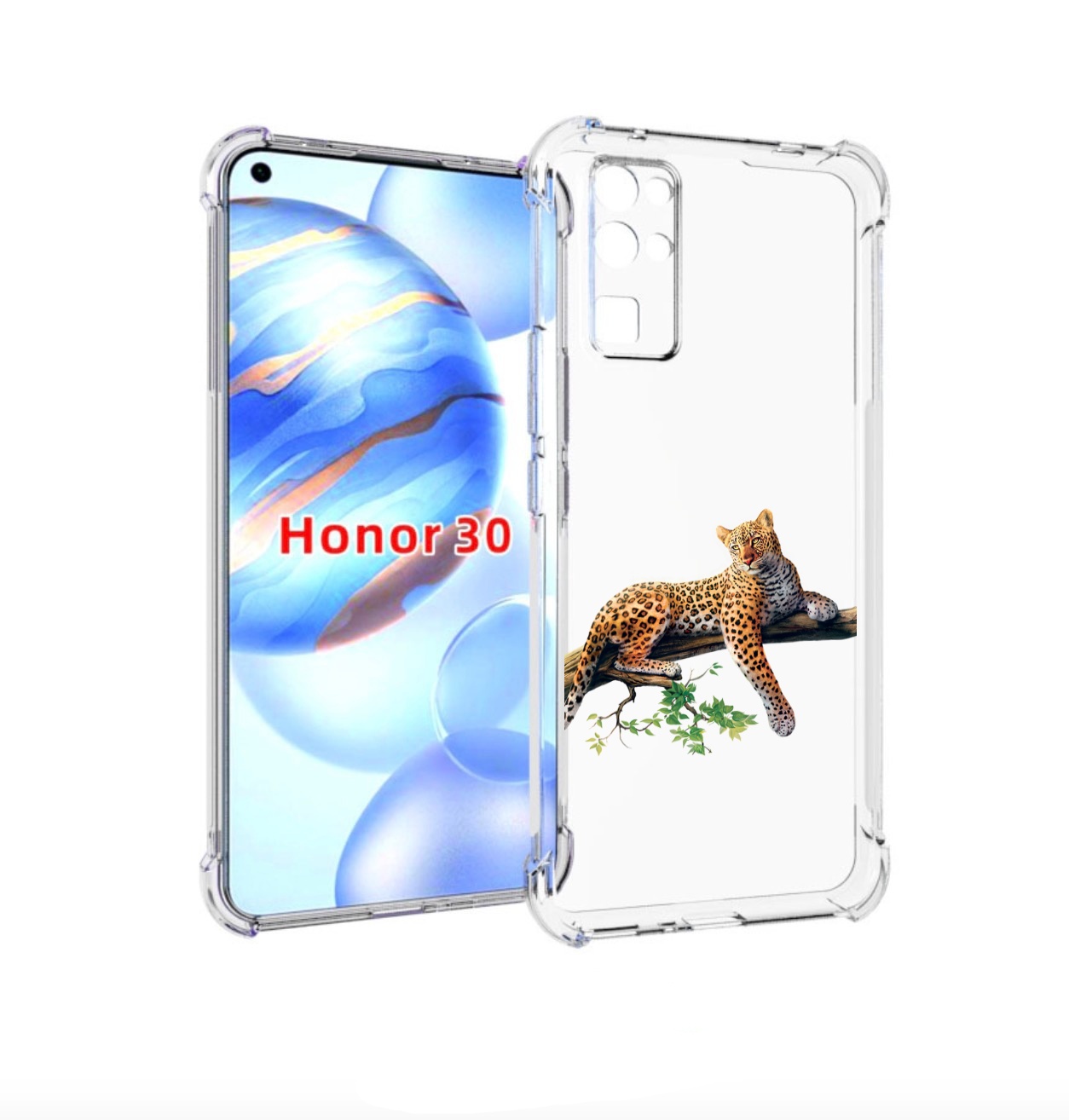 

Чехол бампер MyPads леопард-на-дереве детский для Honor 30 (BMH-, Прозрачный, Tocco