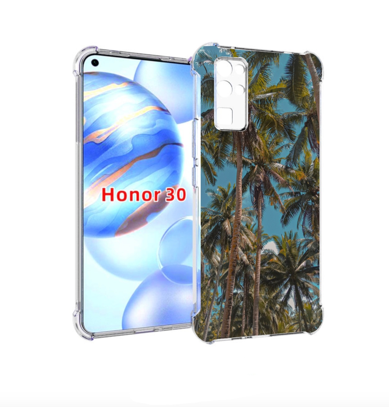 

Чехол бампер MyPads летние пальмы для Honor 30 (BMH-AN10) против, Прозрачный, Tocco