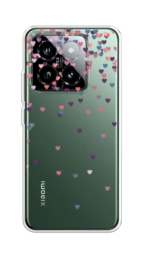 

Чехол на Xiaomi 14 "Посыпка сердечки", Розовый;фиолетовый, 320350-1