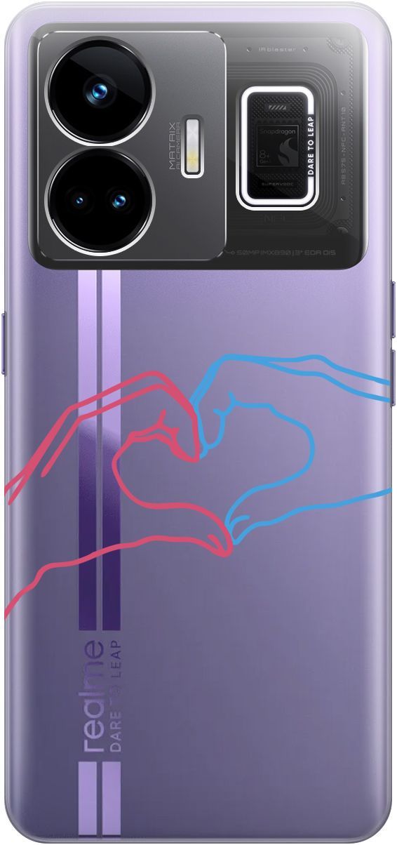 

Чехол на Realme GT Neo 5 "Fall in Love" прозрачный, Прозрачный;голубой, 158683