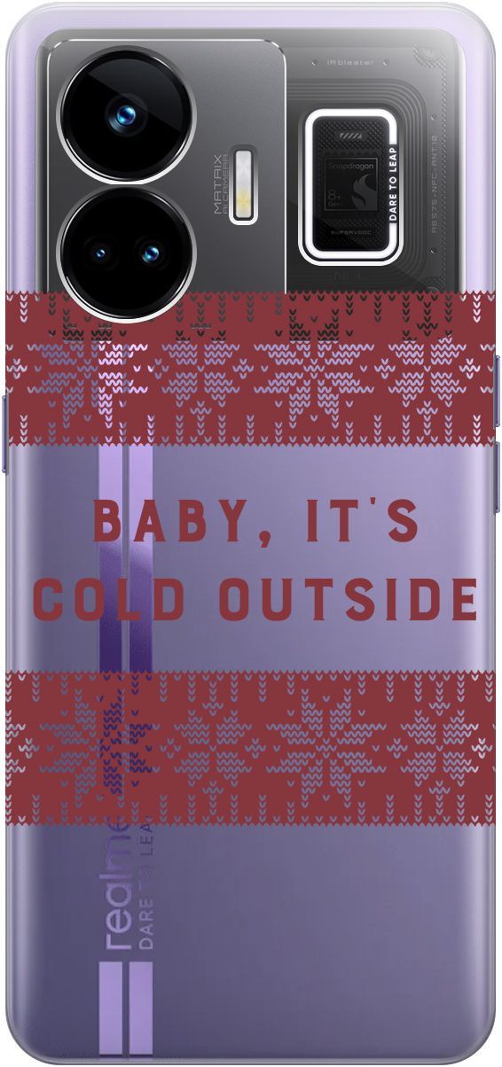 

Чехол на Realme GT Neo 5 "It's Cold" прозрачный, Прозрачный;красный, 158683