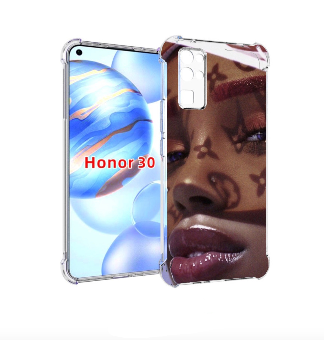

Чехол бампер MyPads лицо девушки тень женский для Honor 30 (BMH-, Прозрачный, Tocco