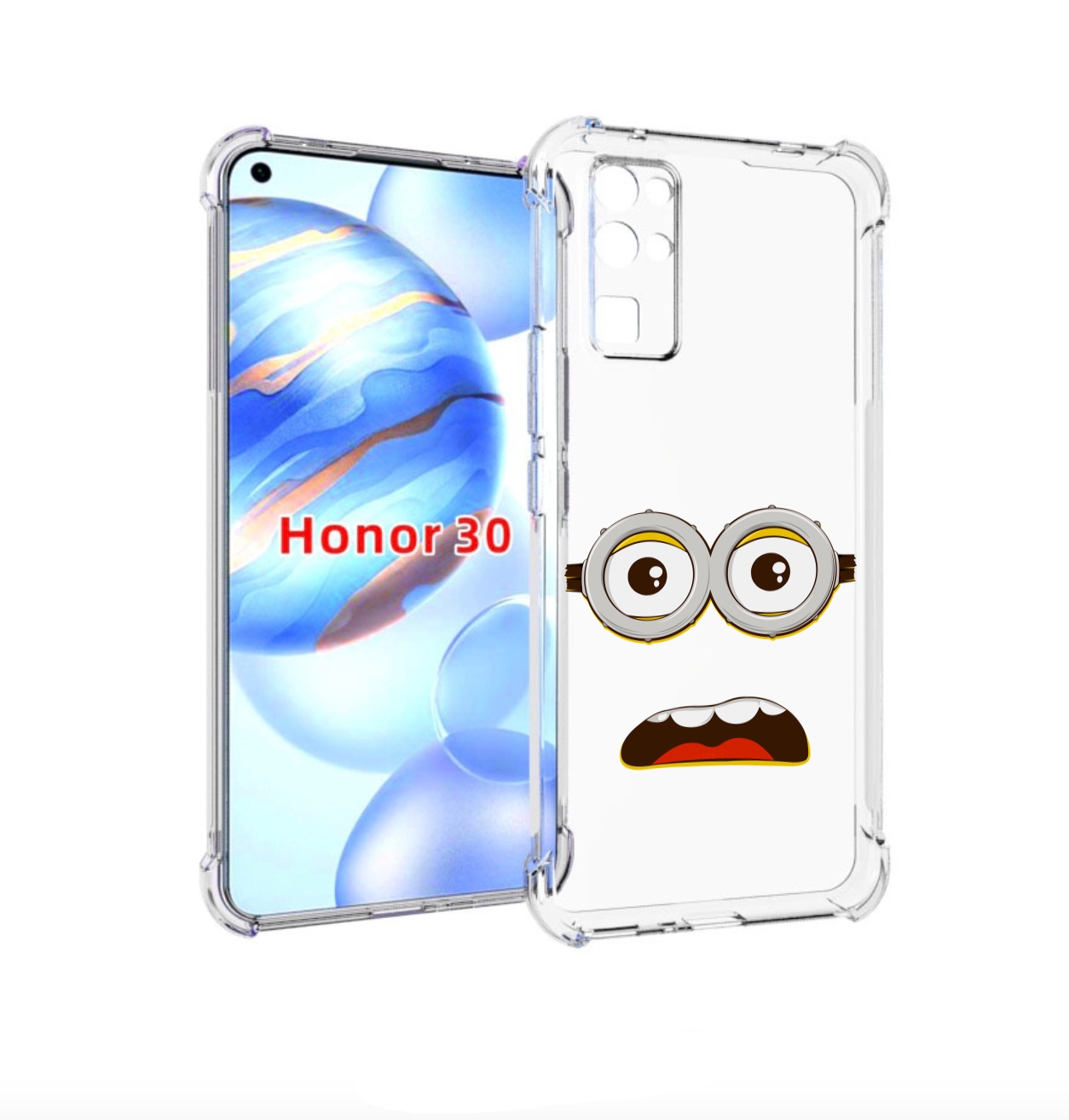 

Чехол бампер MyPads лицо-миньона для Honor 30 (BMH-AN10) противо, Прозрачный, Tocco