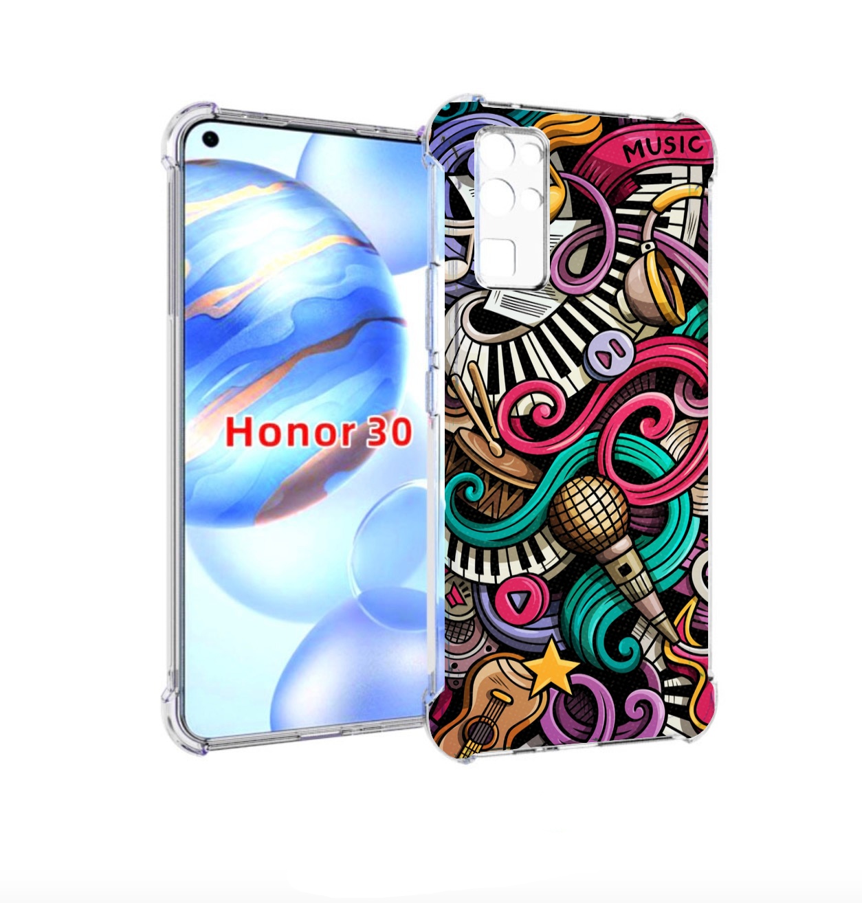 

Чехол бампер MyPads любимая-музыка для Honor 30 (BMH-AN10) проти, Прозрачный, Tocco