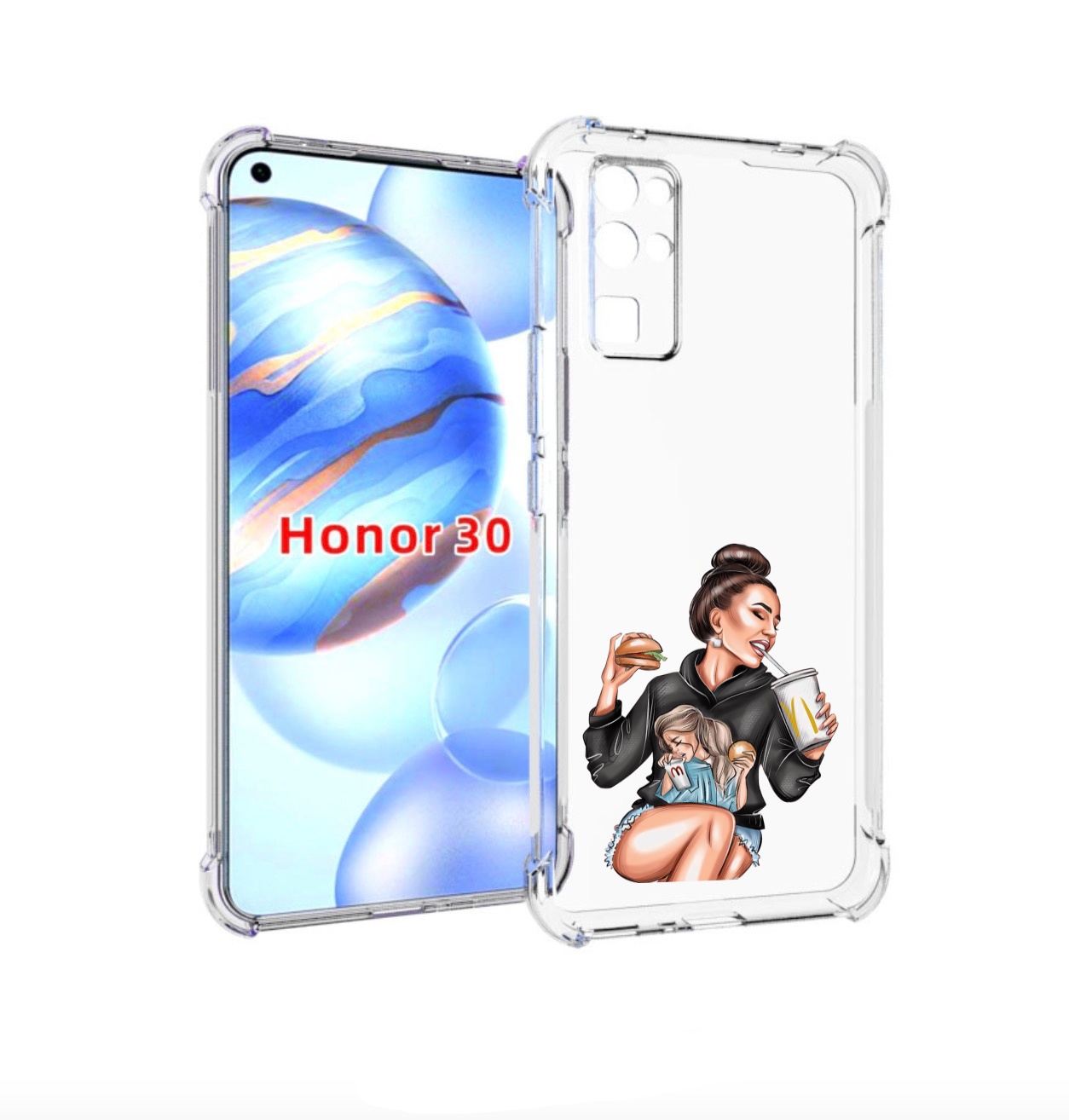 

Чехол бампер MyPads любительница-макдональдс женский для Honor 3, Прозрачный, Tocco