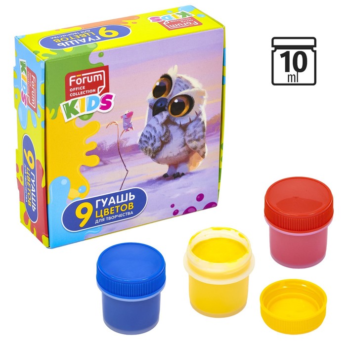 

Гуашь 9цв 10мл Cullinan KIDS Зверята карт.кор FG-009-Z, Разноцветный