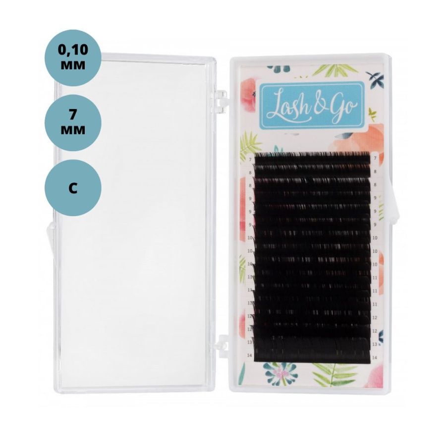 

Ресницы на ленте Lash&Go 16 линий 7 мм C 0,10 мм черный, kr-12623
