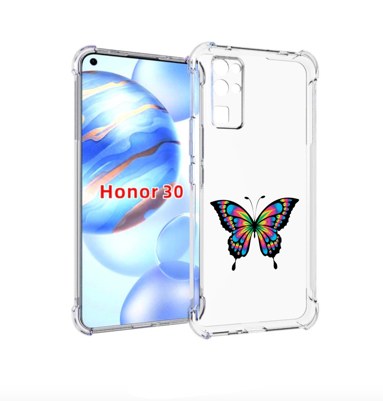 

Чехол бампер MyPads мини-бабочка для Honor 30 (BMH-AN10) противо, Прозрачный, Tocco