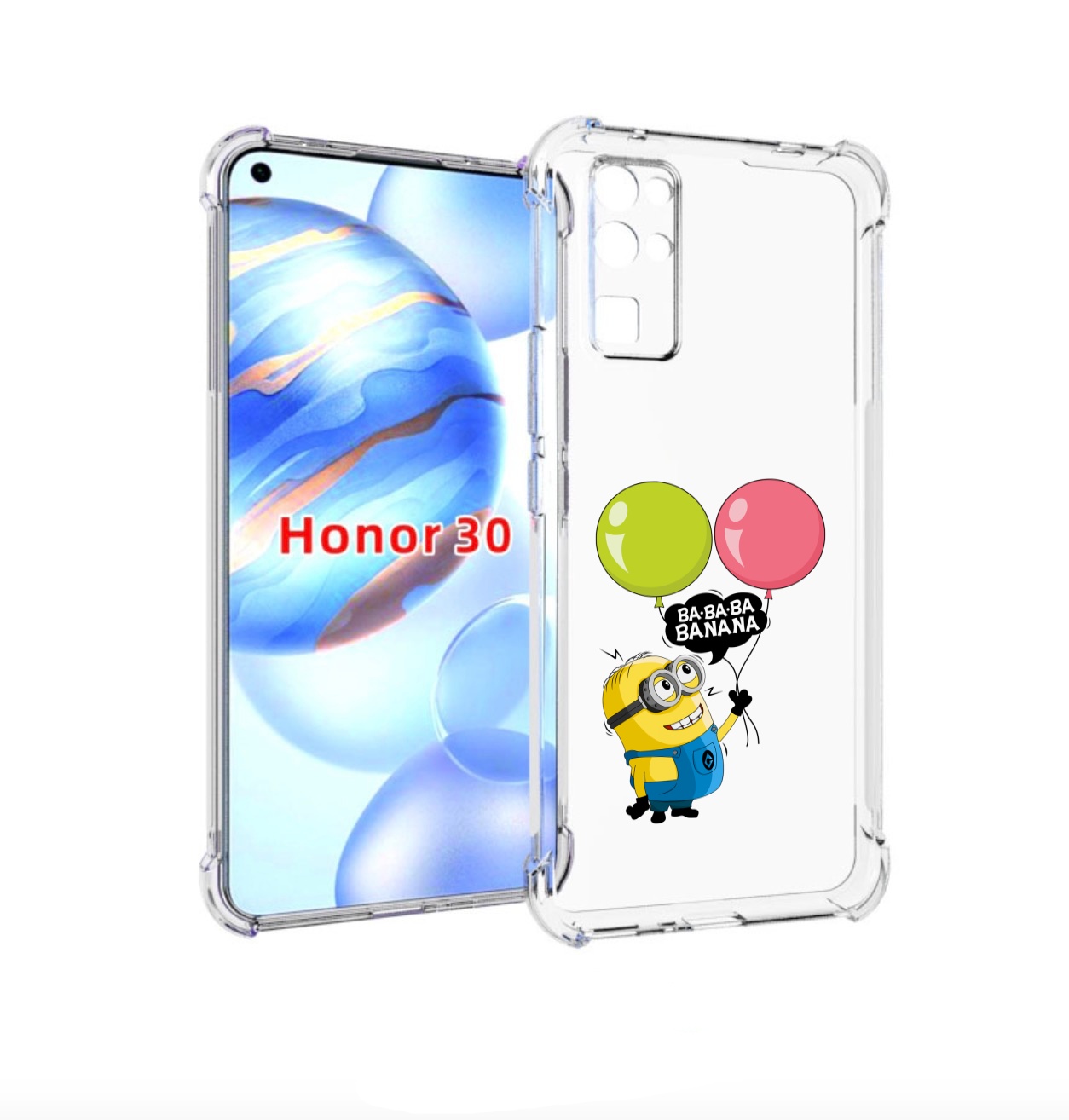 

Чехол бампер MyPads миньон-с-шариками для Honor 30 (BMH-AN10) пр, Прозрачный, Tocco