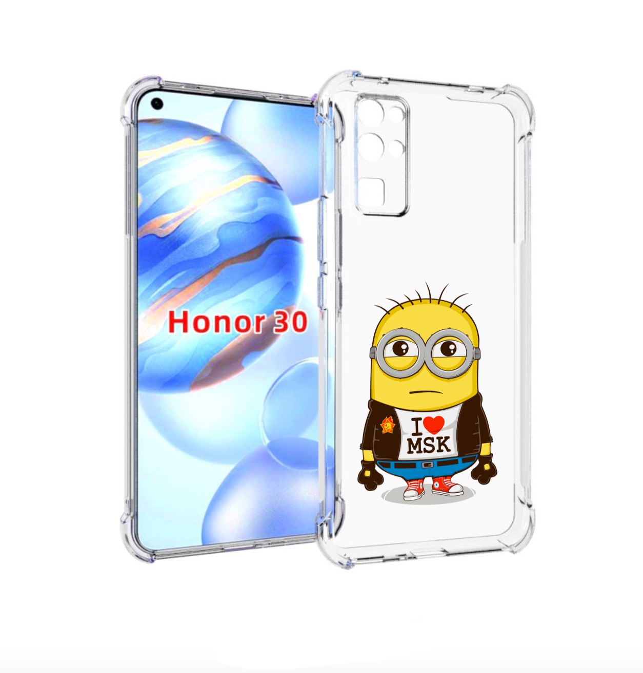 

Чехол бампер MyPads миньон-я-люблю-Мск для Honor 30 (BMH-AN10) п, Прозрачный, Tocco