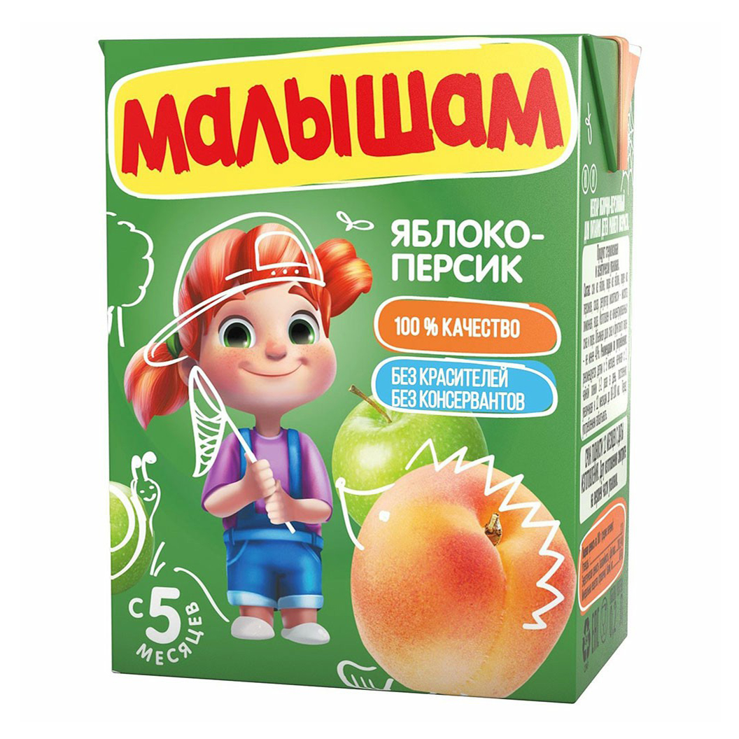 

Нектар детский ФрутоНяня Малышам со вкусом яблока и персика прямого отжима 0,2 л