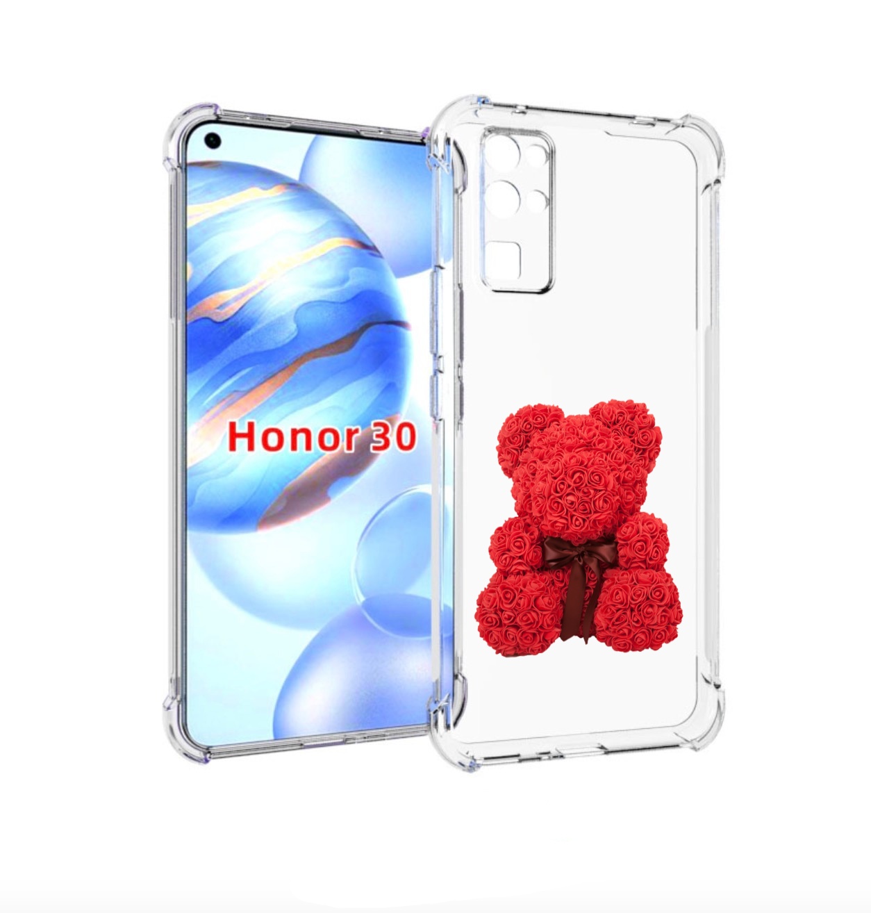 

Чехол бампер MyPads мишка-из-розочек для Honor 30 (BMH-AN10) про, Прозрачный, Tocco