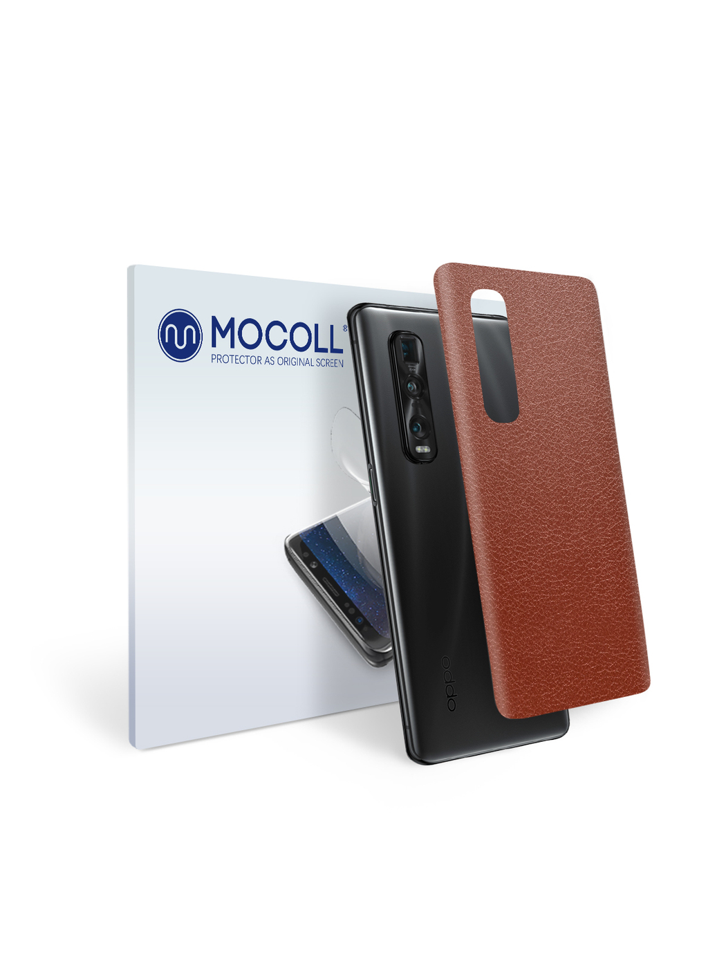 

Пленка защитная MOCOLL для задней панели OPPO A7 кожа коричневая