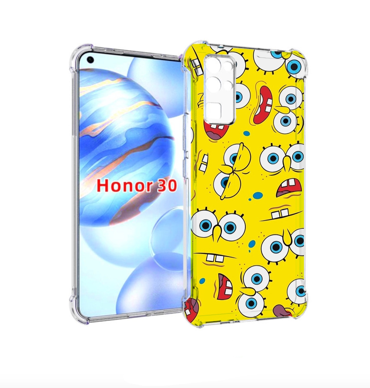 

Чехол бампер MyPads много-спанч-боба для Honor 30 (BMH-AN10) про, Прозрачный, Tocco