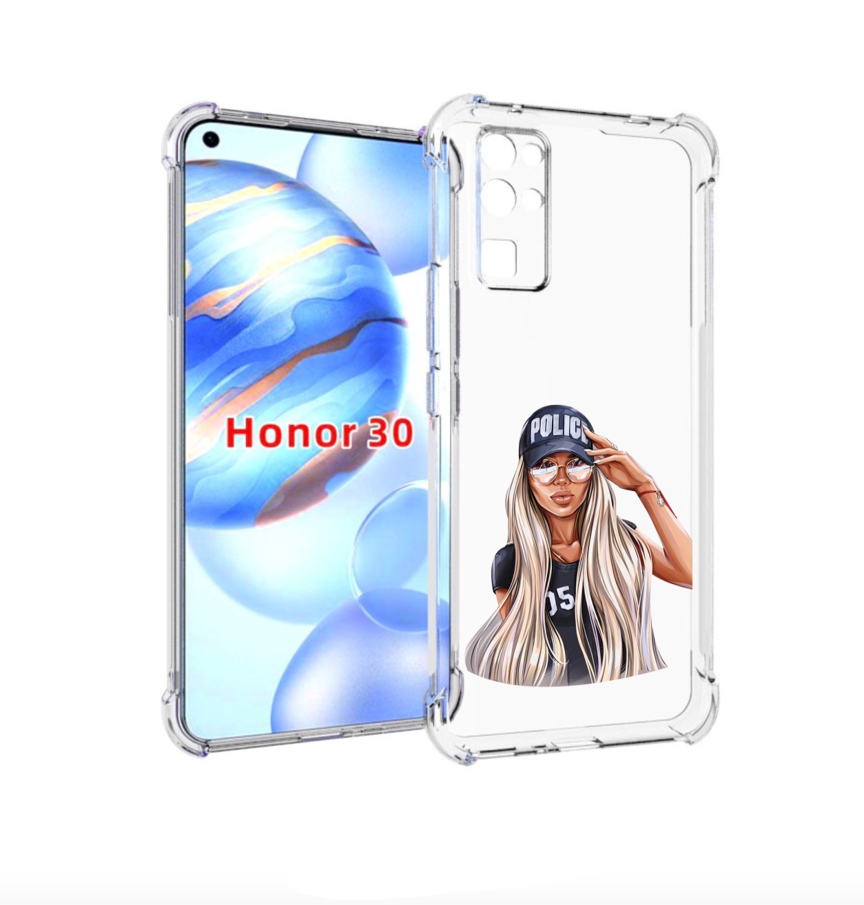 

Чехол бампер MyPads модная-девушка-арт женский для Honor 30 (BMH, Прозрачный, Tocco