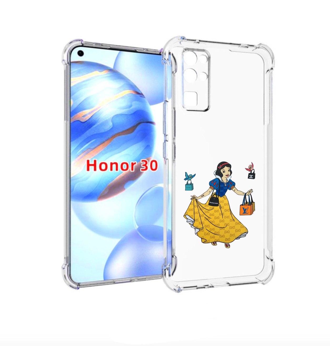 

Чехол бампер MyPads модная-принцесса женский для Honor 30 (BMH-A, Прозрачный, Tocco