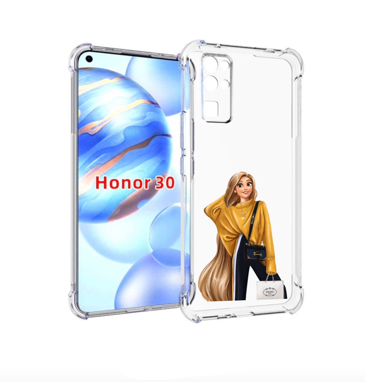 

Чехол бампер MyPads модная-рапунсель женский для Honor 30 (BMH-A, Прозрачный, Tocco