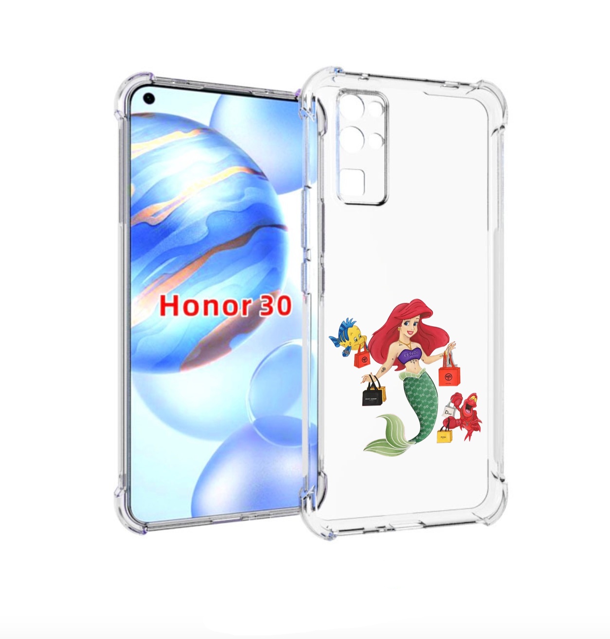 

Чехол бампер MyPads модная-русалка женский для Honor 30 (BMH-AN1, Прозрачный, Tocco