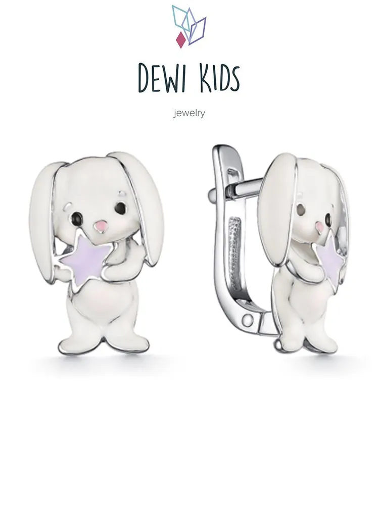 Серьги из серебра DEWI KIDS 901022338, эмаль