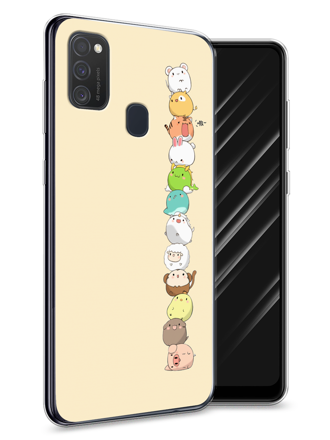 

Чехол Awog на Samsung Galaxy M21 "Питомцы Чиби", Разноцветный, 29750-2