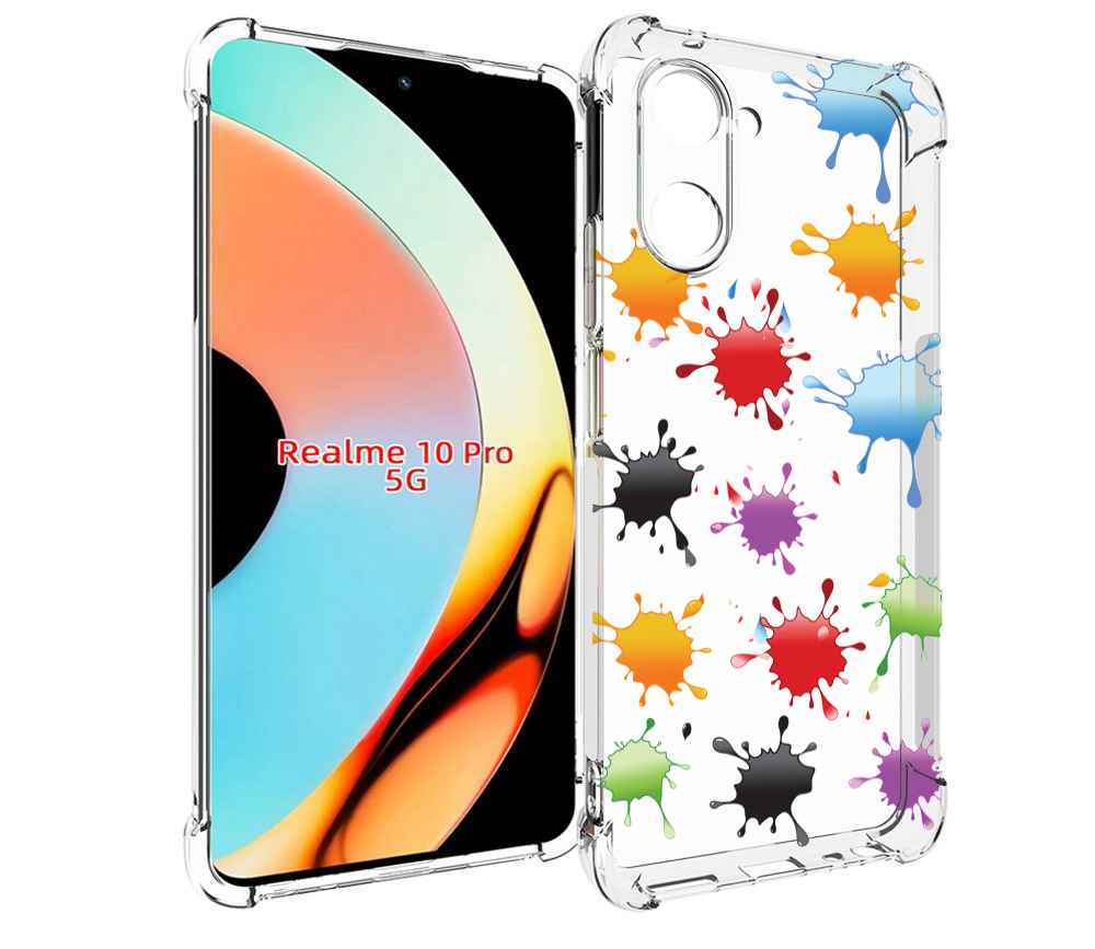 

Чехол бампер MyPads кляксы для Realme 10 Pro противоударный, Прозрачный, Tocco