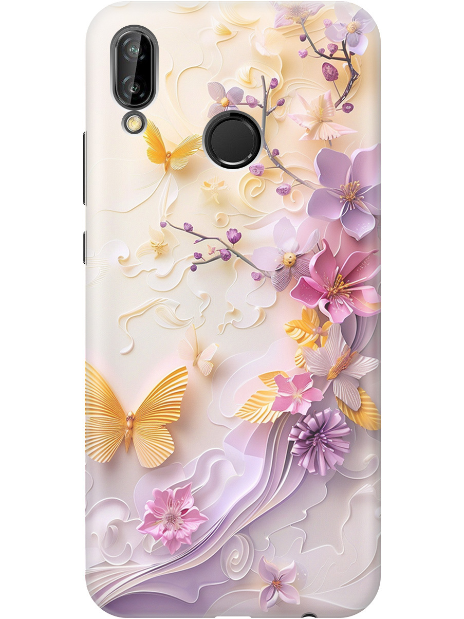 

Силиконовый чехол на Huawei P20 Lite/Nova 3e с принтом "Оранжевые бабочки", Прозрачный;белый;оранжевый;фиолетовый, 717614223