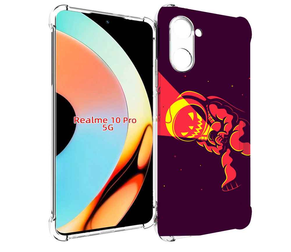 

Чехол бампер MyPads космонавт-в-хеллуин для Realme 10 Pro против..., Прозрачный, Tocco