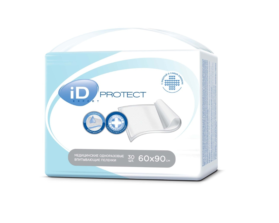 Пеленки одноразовые ID Protect Expert 6090 30шт 749₽