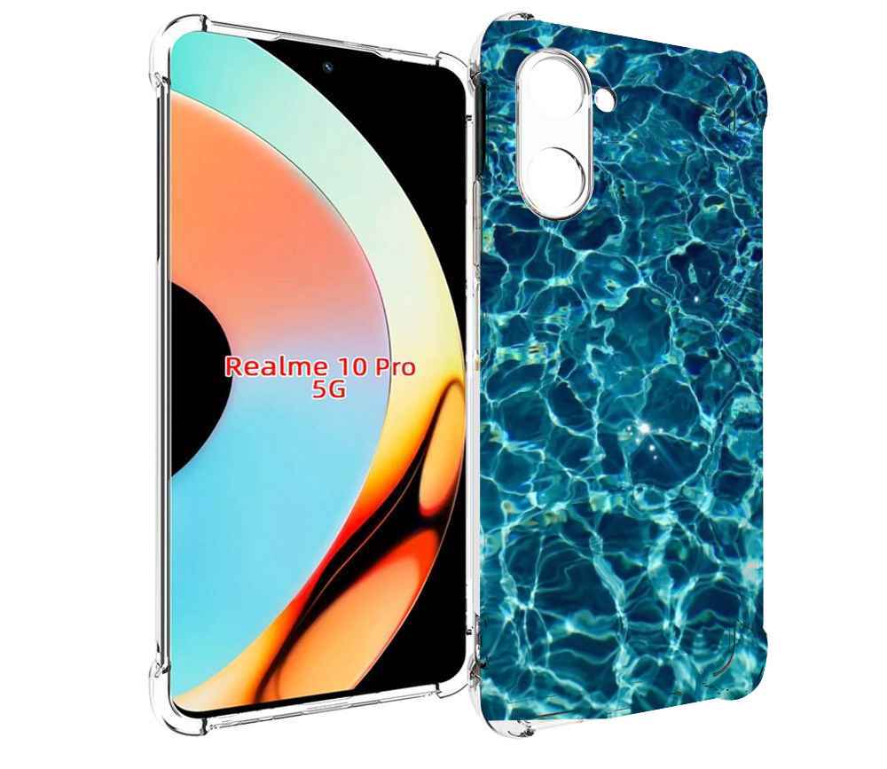 

Чехол бампер MyPads красивая голубая вода для Realme 10 Pro прот..., Прозрачный, Tocco