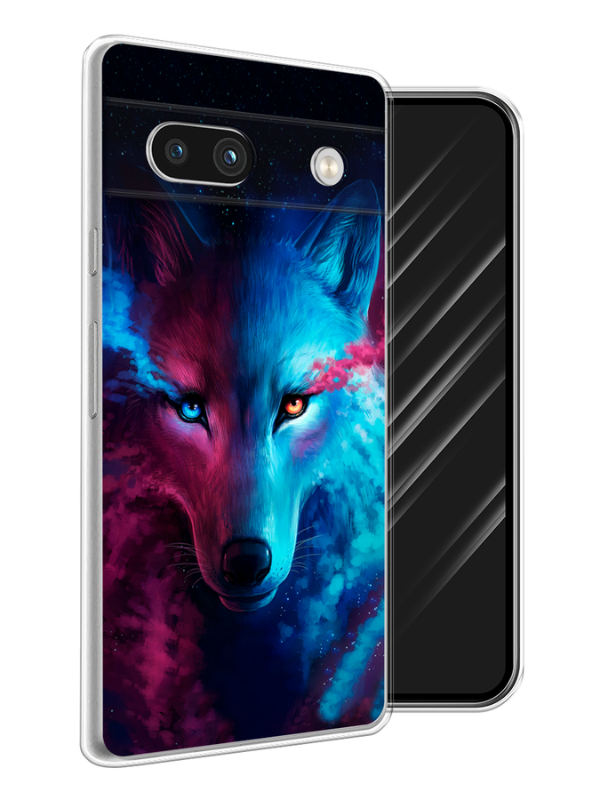 

Чехол Awog на Google Pixel 7A "Волшебный волк", Голубой;розовый, 271450-1