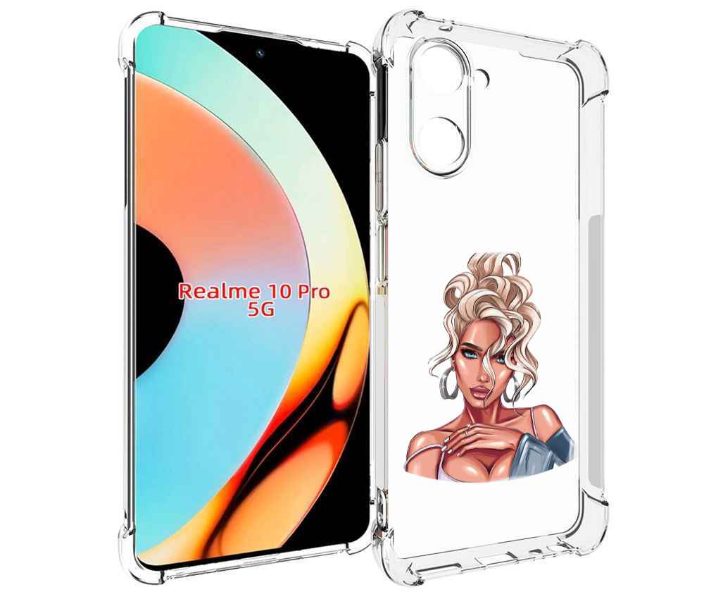 

Чехол бампер MyPads красивая-блондинка женский для Realme 10 Pro..., Прозрачный, Tocco