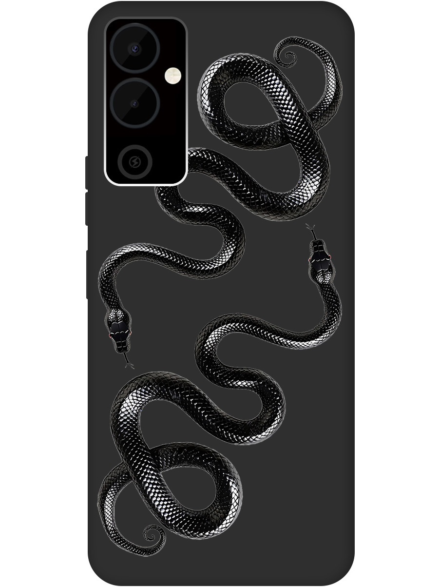

Силиконовый чехол на Tecno Pova Neo 2 с принтом "Черные мамбы" матовый черный, 778682413