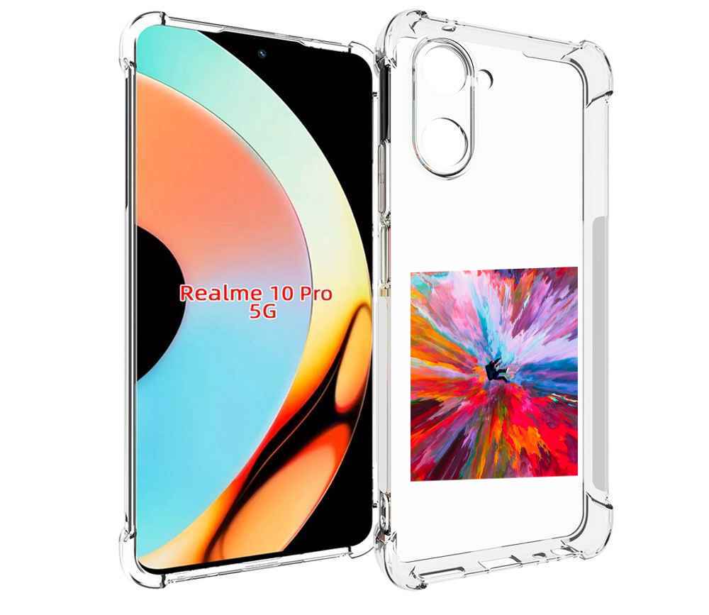 

Чехол бампер MyPads красочный астранавт для Realme 10 Pro против..., Прозрачный, Tocco