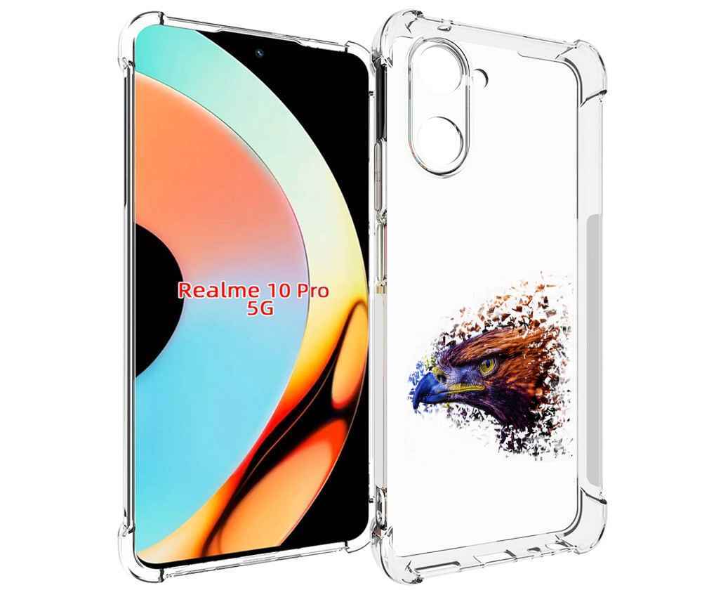

Чехол бампер MyPads красочный орел для Realme 10 Pro противоударный, Прозрачный, Tocco