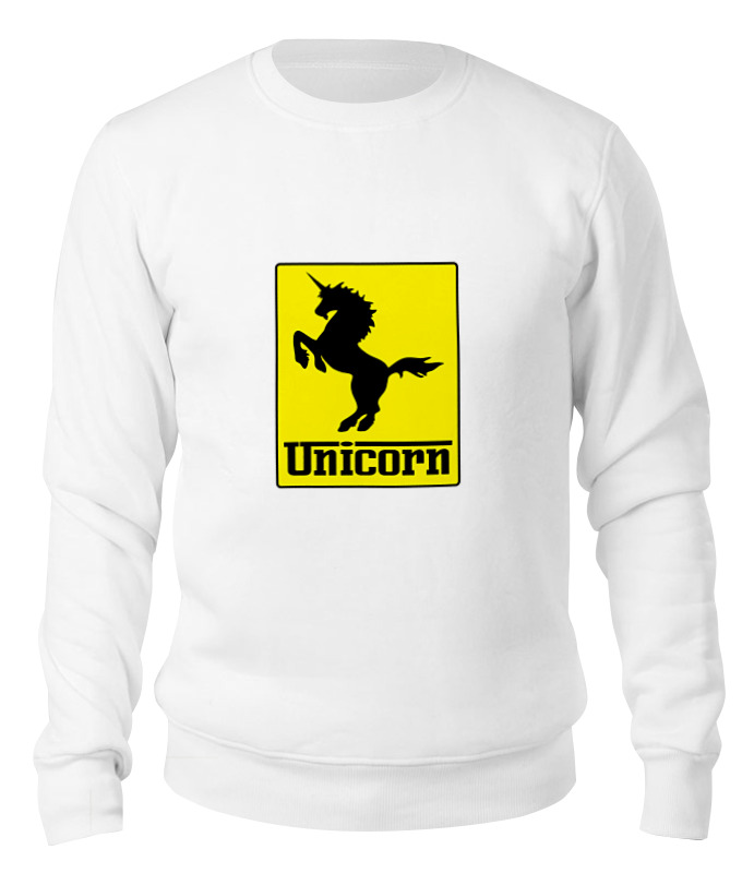 

Свитшот унисекс Printio Unicorn x ferrari белый M, Unicorn x ferrari