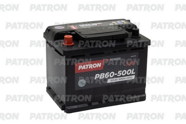 Аккумулятор PATRON POWER 12V 60AH 500A ETN 1(L+) 242x175x190mm 13,5kg