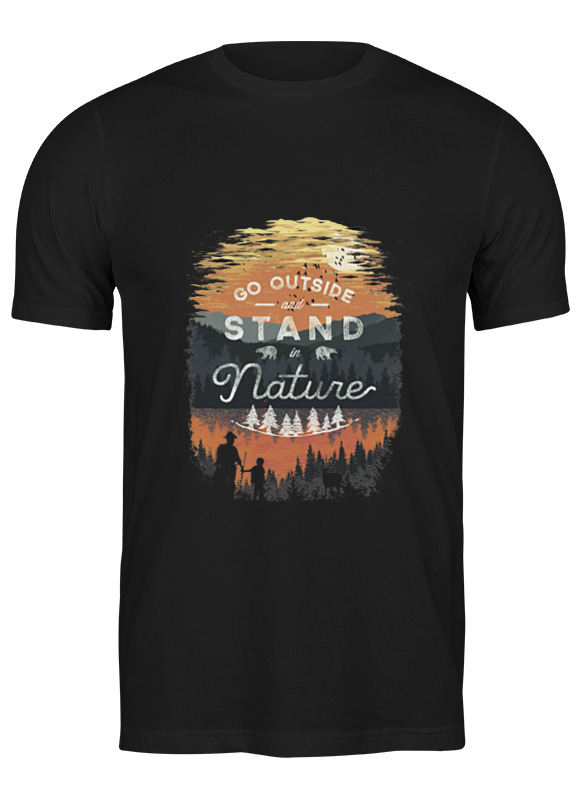 

Футболка мужская Выйди на природу 3706119 Printio черная XL, Выйди на природу 3706119